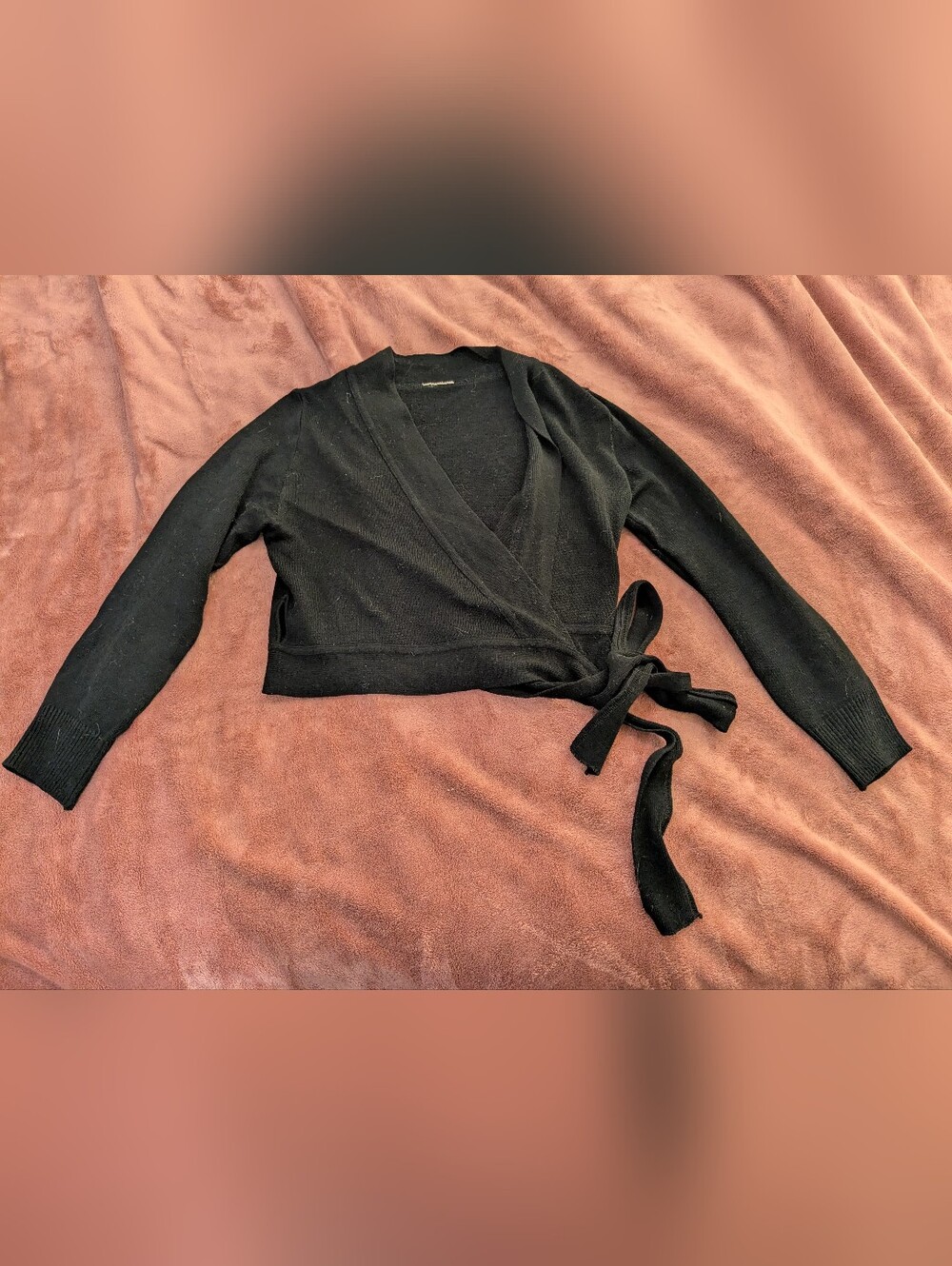 Capezio Black Wrap Sweater with Tie